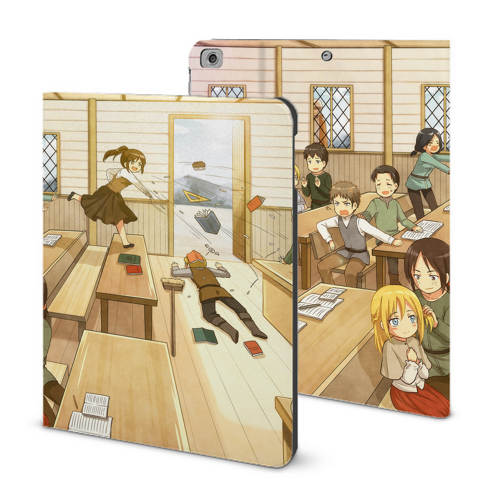 （画像用） 進撃の巨人 Attack on Titan IPad ケース ブック型 PUレザー TPU 耐衝撃 軽量 薄型 ペン収納なし 全面保護 IPad 各モデル対応
